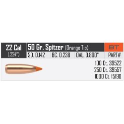 Nosler - Ballistic Tip Varmint - .224 - 50grain - 100 stk.