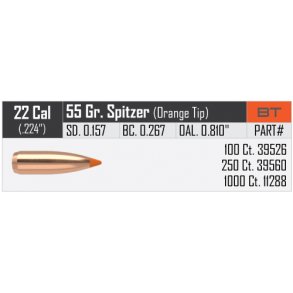 Nosler - Ballistic Tip Varmint - .224 - 55grain - 100 stk.