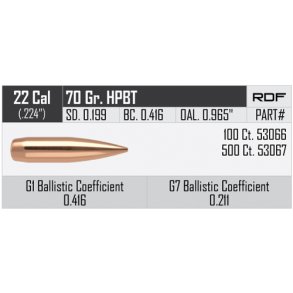 Nosler - RDF - .224 - 70grain - 100 stk.