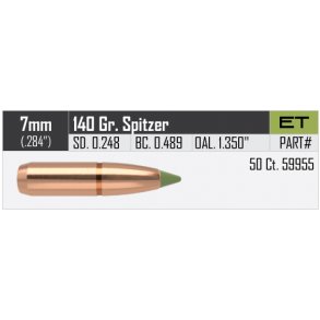 Nosler - Blyfri  E-Tip - .284 - 140grain - 50 stk.