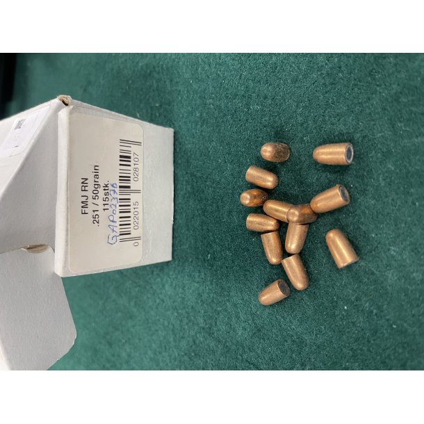 FMJ RN .251 - 50 grain 115 stk.