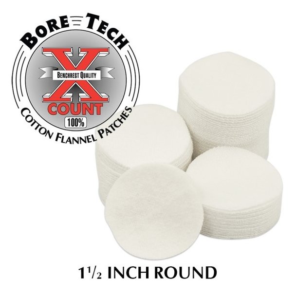 BORE TECH COTTON PATCHES 1-1/2" ROUND 1000 stk.