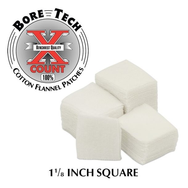BORE TECH COTTON PATCHES 1-1/8" SQUARE 1000 stk.