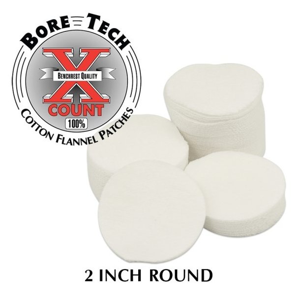 BORE TECH COTTON PATCHES 2" ROUND 1000 stk.