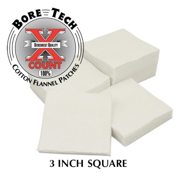 BORE TECH COTTON PATCHES 3" SQUARE 500 stk.