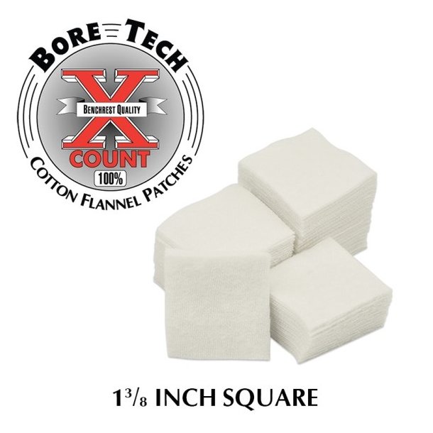 BORE TECH Bomuld PATCHES 1-3/8" Firkantet 1000/stk.