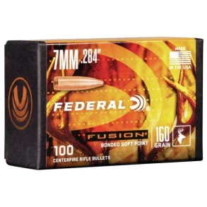 Federal Premium Fusion 28 Caliber, 7mm (.284 Diameter) Bullets 160 grain Jacketed Soft Point - 100 stk.
