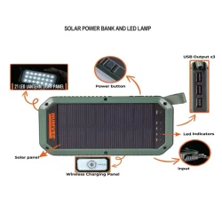 Solar Power Bank with LED lamp
