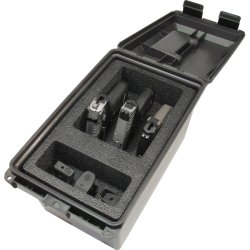 MTM TACTICAL HANDGUN CASE 3-GUN DARK GREY