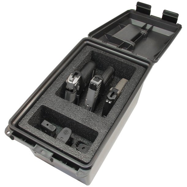 MTM TACTICAL HANDGUN CASE 3-GUN DARK GREY