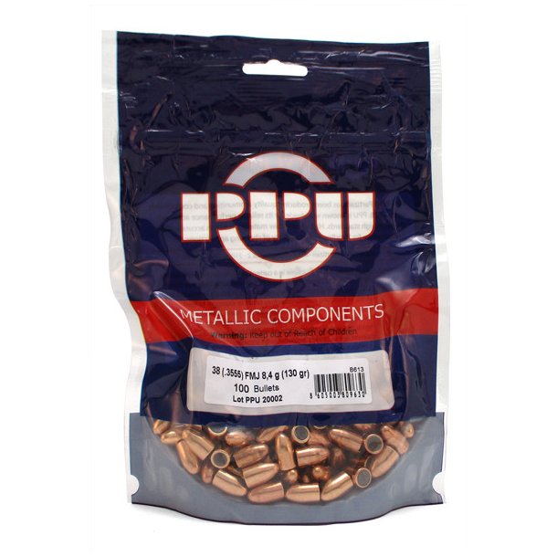 Prvi Partizan Bullet 38cal (.3555) 130gr FMJ - 100 stk.